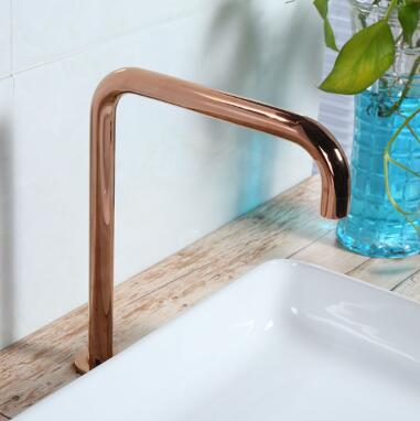 Bathroom Bsin Tap Brass Rose Gold Finished Two Holes Bathroom Sink Tap TG0399