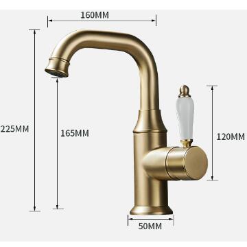 Antique Nickel Brushed Golden Brass Swivel Spout Mixer Bathroom Sink Tap TG178N - Click Image to Close