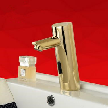 Antique Golden Printed Cold Only Automatic Bathroom Sink Tap TG200T - Click Image to Close