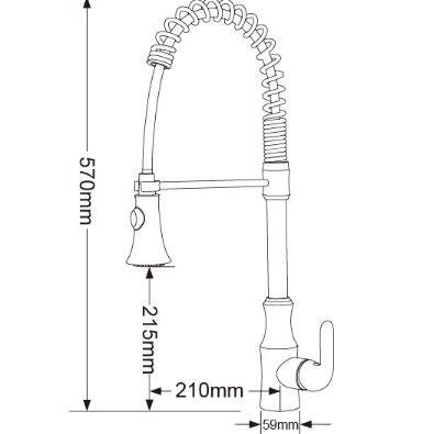 Pull Out Kitchen Tap Nickel Brushed Spring Kitchen Sink Tap TN380P - Click Image to Close