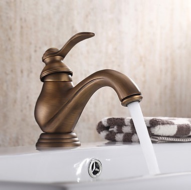 Centerset Single Handle Antique Brass Bathroom Sink Tap TP0080 - Click Image to Close