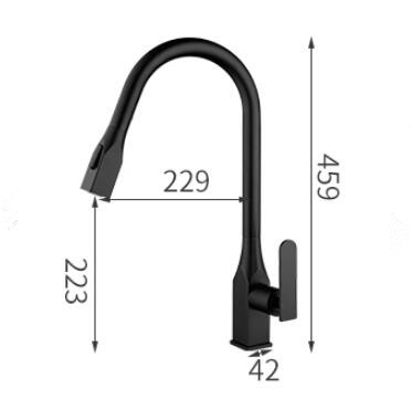 Black Bronze Brass Two Outlet Modes Mixer Pull Out Kitchen Tap TP0268B - Click Image to Close