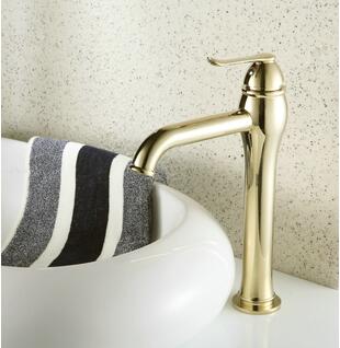 Ti-PVD Finish One hole Antique Style Bathroom Sink Tap TP0489G - Click Image to Close