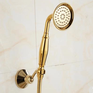 Golden Finish Mixer Water Bathroom&Hotel Simple Shower Set With Hand Shower TS0199G - Click Image to Close