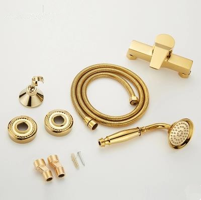 Golden Finish Mixer Water Bathroom&Hotel Simple Shower Set With Hand Shower TS0199G - Click Image to Close