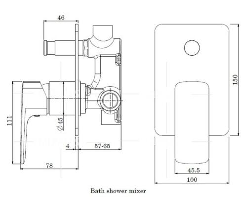 Antique Black Bronze Brass Bathroom Concealed Installation Rainfall Shower Set TS0658C