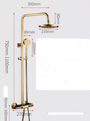 All-Brass Antique Shower Set,Medieval Shower Head,Pressure Booster,Vintage Bathroom Shower Tap TS1087 - Click Image to Close