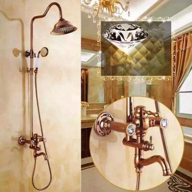 New Luxurious Brass Rose Golden Printed Rainfall Shower Tap TS1585R - Click Image to Close