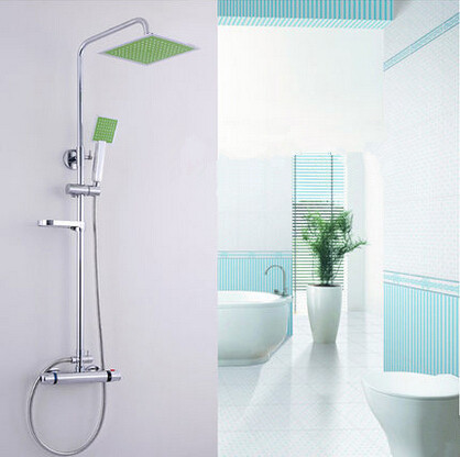 New Brass Thermostatic Shower Tap Free Lift With Soap Dish Bathroom Shower Set TS360 - Click Image to Close