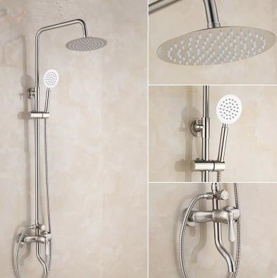 New Stainless Steel Nickel Brushed Wall Mounted Shower Tap Set TS519S - Click Image to Close