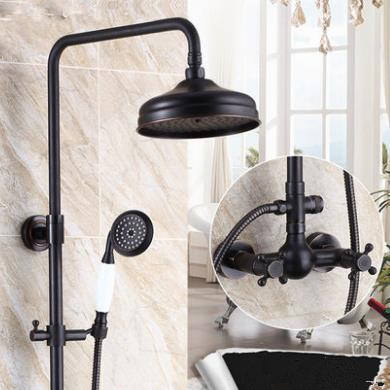 New Design Black Bronze Brass Two Handles Rainfall Shower Tap TS578B