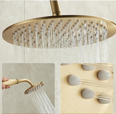Shower System Set Antique Bronze Shower Tap Set Wall Mounted Height Adjustable Rain Shower Combo Set with Handheld TSA0480 - Click Image to Close