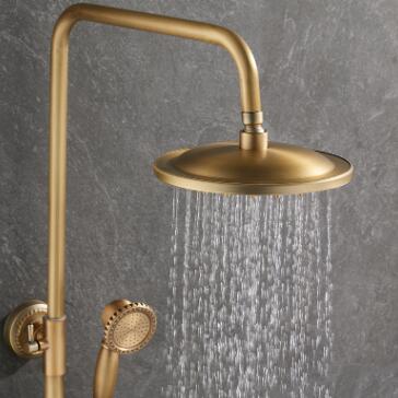 Antique Brass Mixer Round Head Rainfall Shower Tap Set with Bidet Tap TSA0720