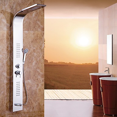 66 inch Contemporary Chrome Stainless Steel Shower Taps TSA300 - Click Image to Close