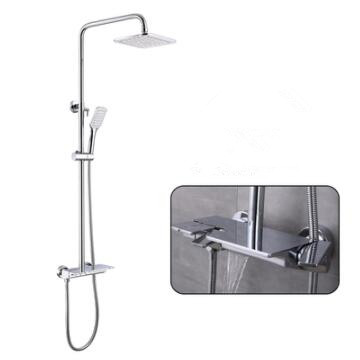 Bright Chrome Finished Brass Key-Press Type Bathroom Wall Mounted Shower Set TSC698 - Click Image to Close