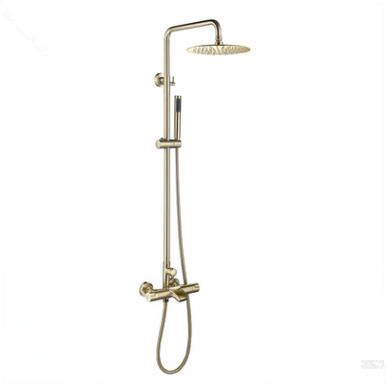 Nickel Brushed Golden 38° Thermostatic Rainfall Rotatable Shower Tap TSG654