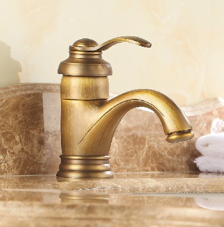 Antique Inspired Brass Bathroom Sink Tap - Polished Brass Finish T0405A