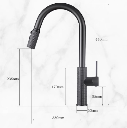 Chrome Brass Pull Out Spray Spout Universal Telescopic Mixer Kitchen Sink Tap TW0255 - Click Image to Close
