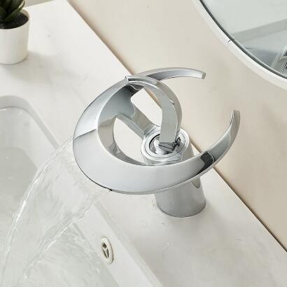 High-end Bathroom Hot And Cold Copper Basin Waterfall Tap TW0378B