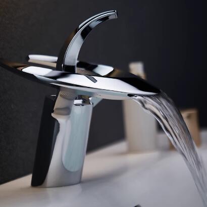 High-end Bathroom Hot And Cold Copper Basin Waterfall Tap TW0378B
