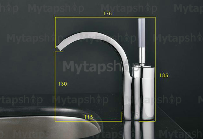 Chrome Single Handle Centerset Bathroom Sink Tap T1737 - Click Image to Close