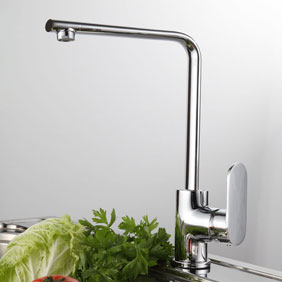 Chrome Single Handle Centerset Kitchen Tap T0750 - Click Image to Close