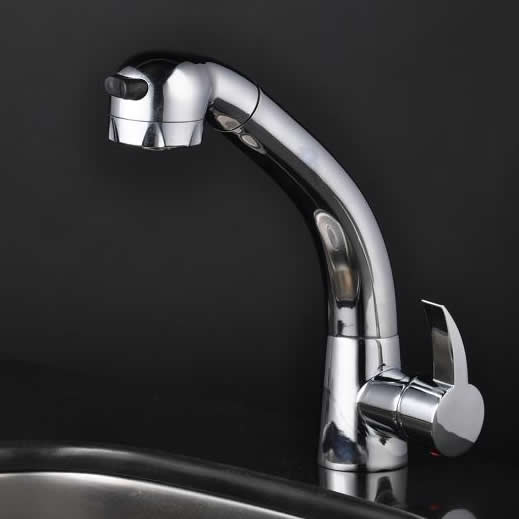 Chrome Single Handle Centerset Pull out kitchen tap T1724