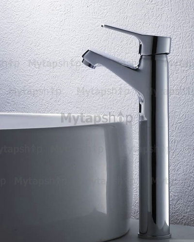 Contemporary Brass Bathroom Sink Tap Chrome Finish Tall T0546H - Click Image to Close