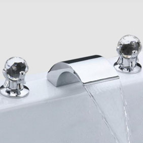 Contemporary Widespread Bathroom Sink Tap Crystal Handles T6013 - Click Image to Close