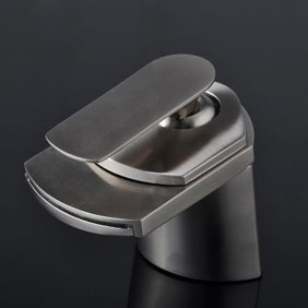 Single Handle Nickel Brushed Centerset Waterfall Bathroom Sink Tap (T0701S)