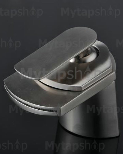 Single Handle Nickel Brushed Centerset Waterfall Bathroom Sink Tap (T0701S) - Click Image to Close