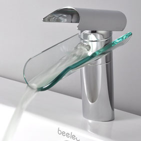 Single Handle Waterfall Glass Bathroom Sink Tap (T0814)