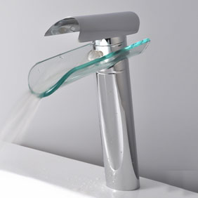 Single Handle Waterfall Glass Bathroom Sink Tap (T0814H)