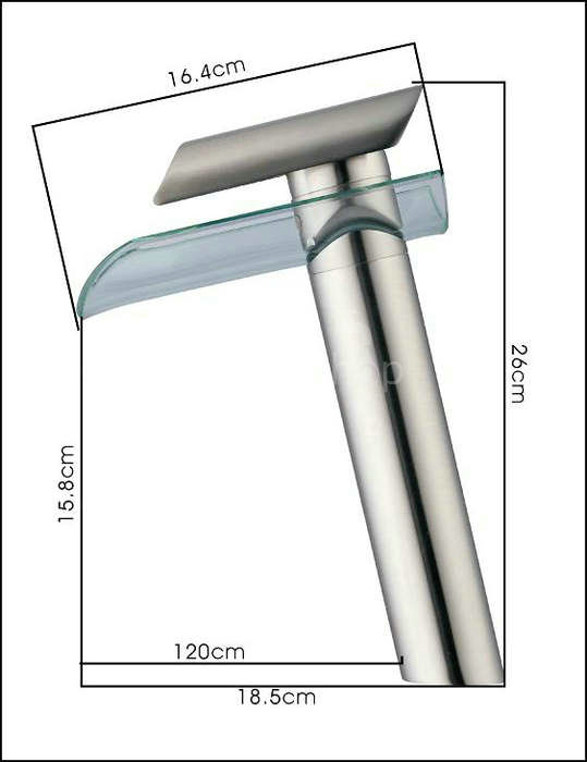 Single Handle Waterfall Glass Bathroom Sink Tap (T0814H)