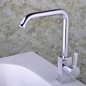 Single Handle Chrome Kitchen Tap (T0304) - Click Image to Close