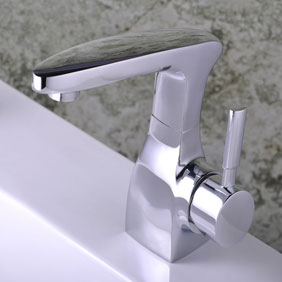Chrome Single Handle Centerset Bathroom Sink Tap T0524
