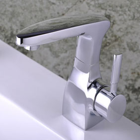 Chrome Single Handle Centerset Bathroom Sink Tap T0524 - Click Image to Close