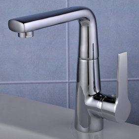 Contemporary Centerset Chrome Finish Bathroom Sink Tap T0554