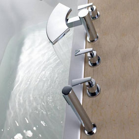 Contemporary Brass Tub Tap with Hand Shower T6019 - Click Image to Close