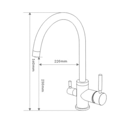 Three Way Kitchen Mixer Tap Pure Water Filter T3306 - Click Image to Close