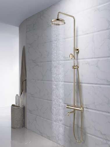 Luxurious Designed Golden Thermostatic Shower Tap Set Exquisite Quality TS1799 - Click Image to Close