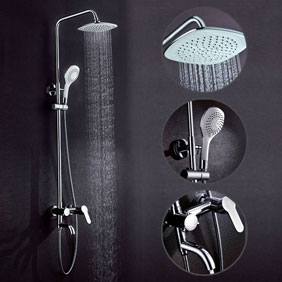 Contemporary 8 inch Shower Head + Hand Shower Shower Tap - TSC004