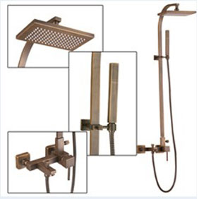 Wall Mount Antique Brass Shower Tap Set TSA012 - Click Image to Close