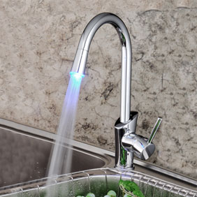 Contemporary Water Power LED Kitchen Sink Tap - T1771F - Click Image to Close