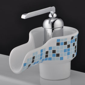 Waterfall Bathroom Sink Tap with Ceramic Spout T0538A - Click Image to Close