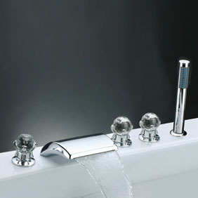 Waterfall Tub Tap with Hand Shower (Chrome Finish) T7014
