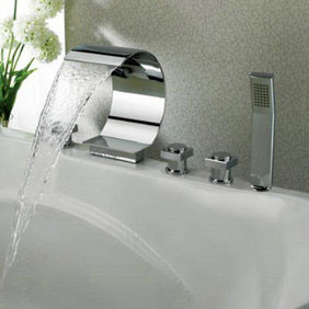 Contemporary Waterfall Tub Tap with Hand Shower T8022