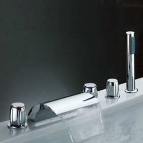 Waterfall Tub Tap with Hand Shower (Three Handles) T7013